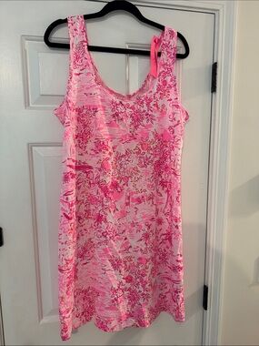 Lilly Pulitzer Pink & Hot Pink Floral Scoop Neck Dress